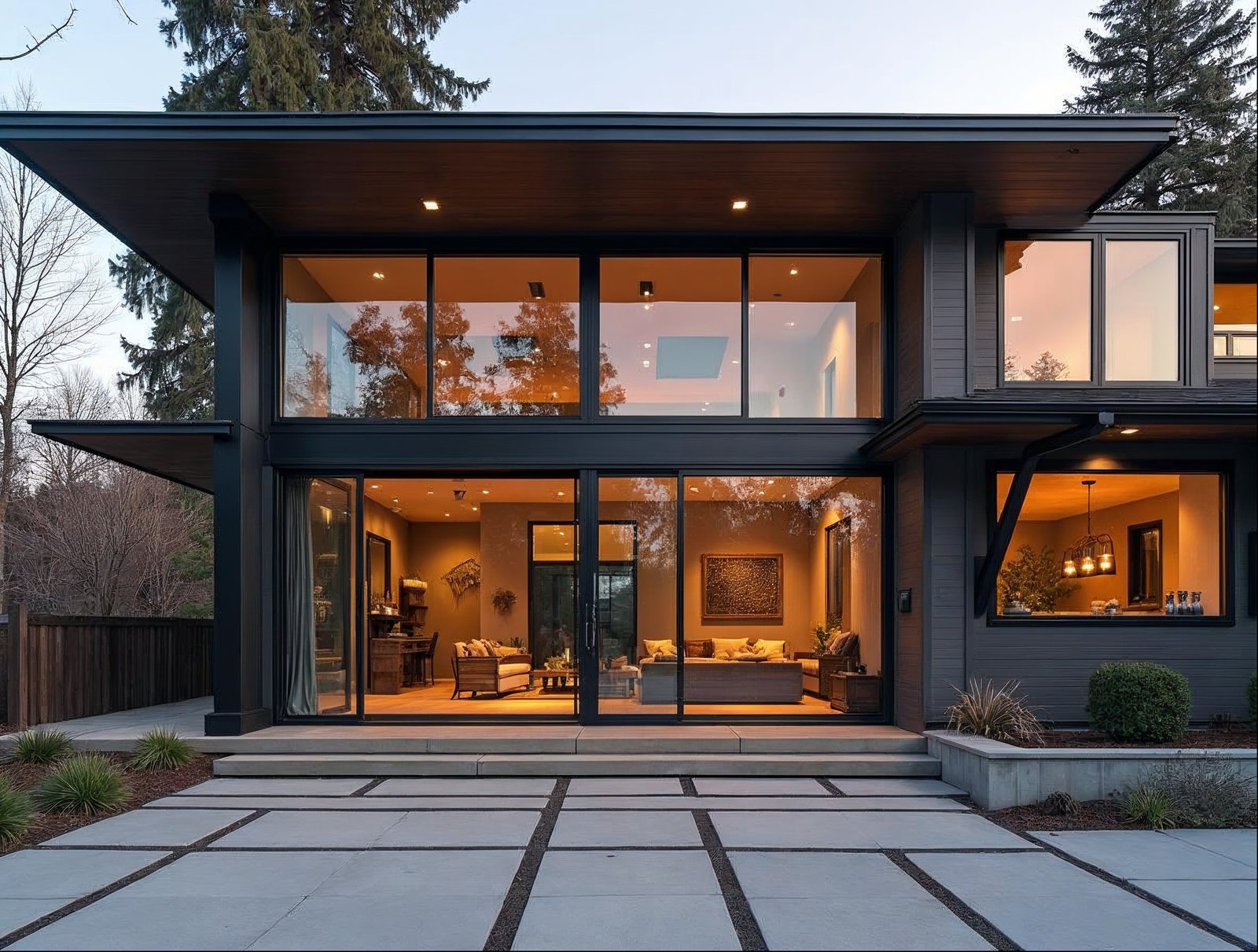 Standard 8-foot aluminum sliding glass door in matte black thermal-break frame showing how long sliding glass doors are