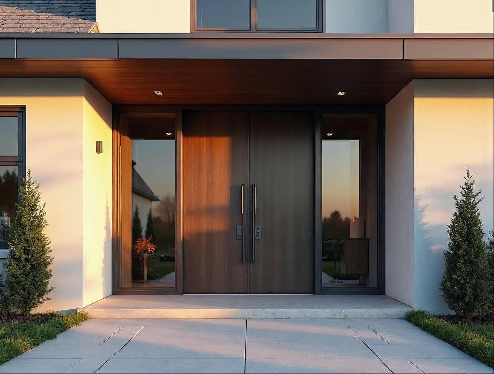 Factory-direct aluminum pivot door installation on a Mid-Atlantic luxury home — what is included in a pivot door purchase