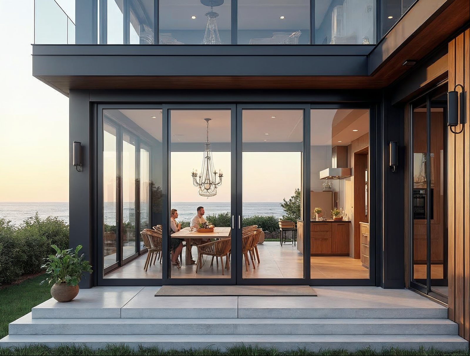 Aluminum sliding glass door system for builders and dealers — thermal-break frame, 6mm glass, low-profile flush sill, wholesale trade pricing
